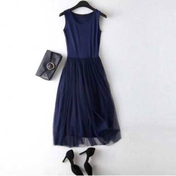 Dresses & Skirts - HOST PICK💙Cotton Tulle Layering Dress NAVY